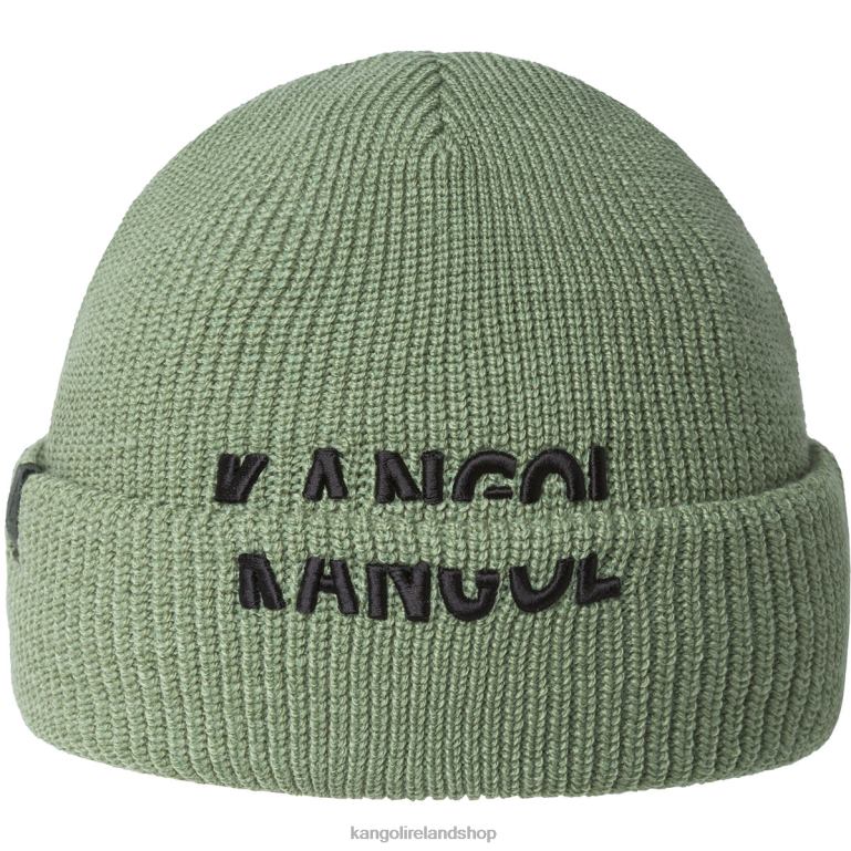 IE Kangol Sliced Peak Beanie Oil Green Unisex Accessories 6B26V828
