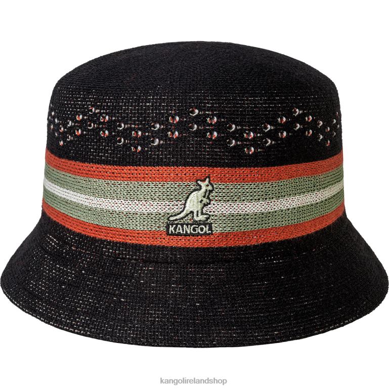 IE Kangol Slick Stripe Bin Black Unisex Accessories 6B26V569