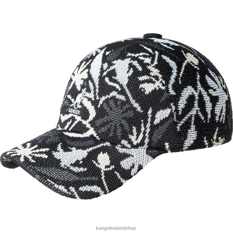IE Kangol Street Floral Spacecap Black Floral Unisex Accessories 6B26V280