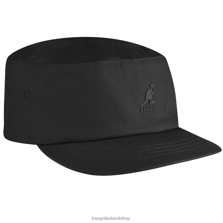 IE Kangol Stretch Fit Army Cap Black Unisex Accessories 6B26V253