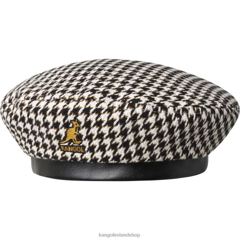 IE Kangol Tooth Grid Beret Black/White Unisex Accessories 6B26V424