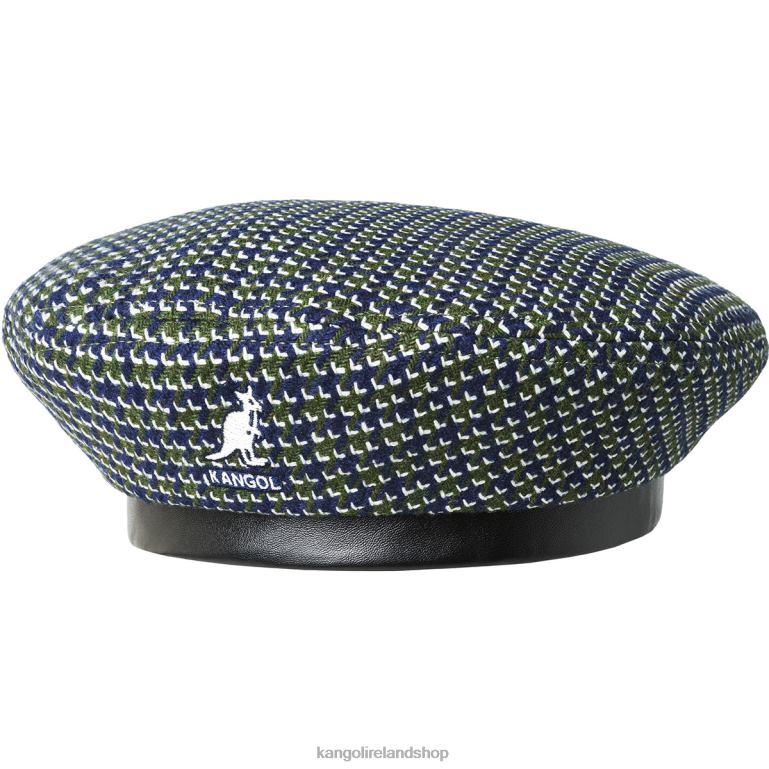 IE Kangol Tooth Grid Beret Forest/Navy Unisex Accessories 6B26V426