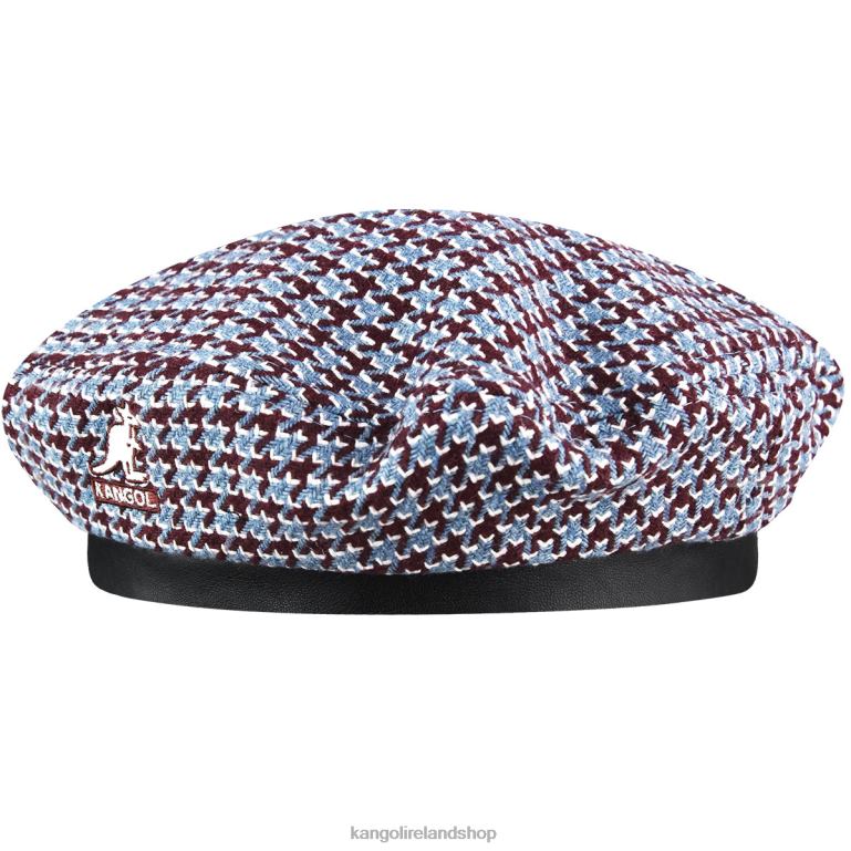 IE Kangol Tooth Grid Beret Maroon/Blue Unisex Accessories 6B26V425