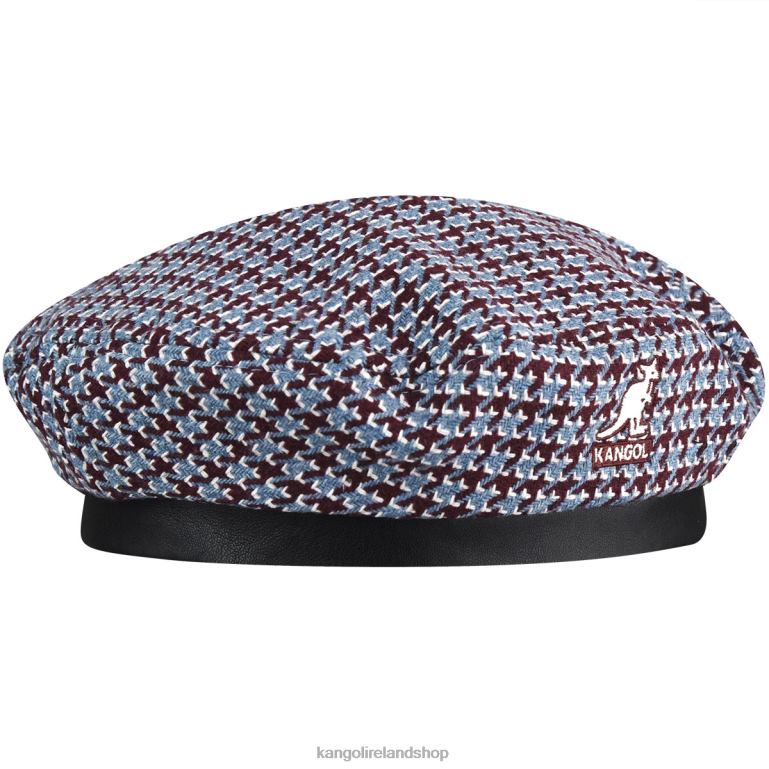 IE Kangol Tooth Grid Beret Maroon/Blue Unisex Accessories 6B26V425