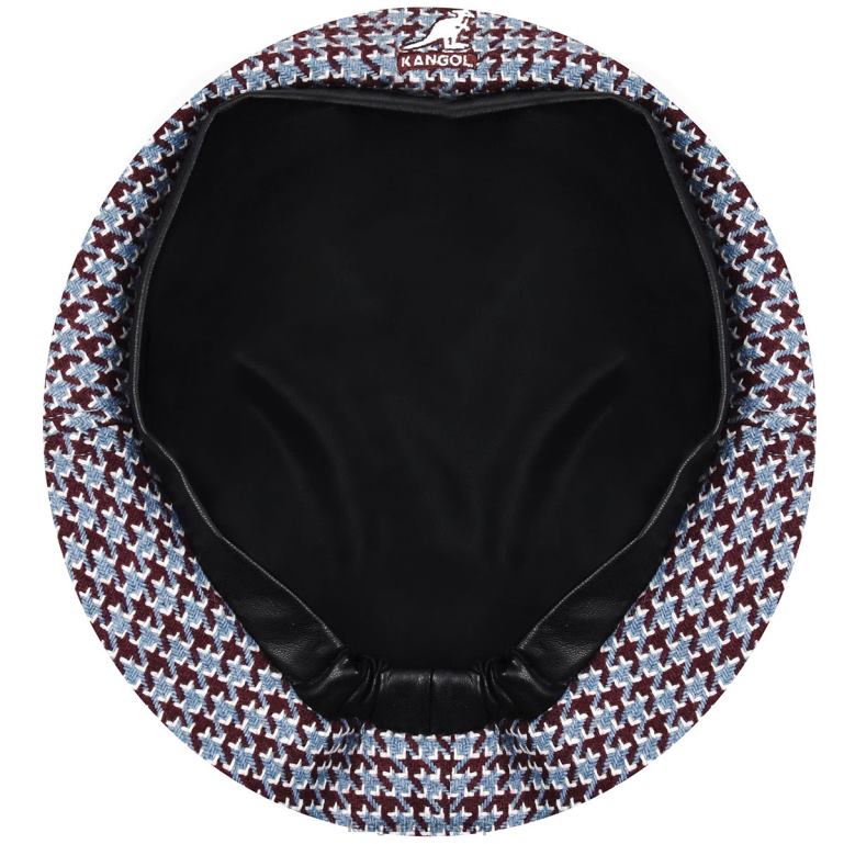 IE Kangol Tooth Grid Beret Maroon/Blue Unisex Accessories 6B26V425