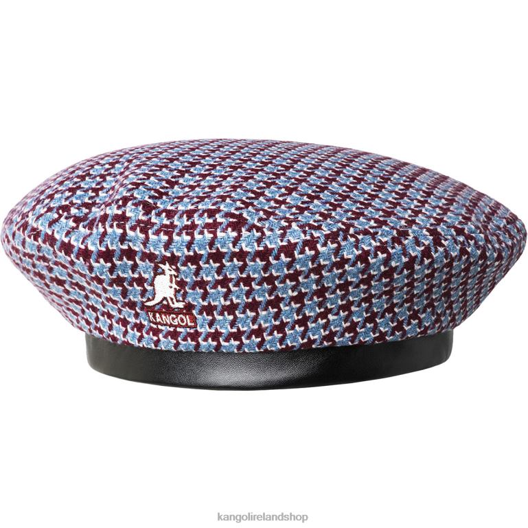 IE Kangol Tooth Grid Beret Maroon/Blue Unisex Accessories 6B26V425