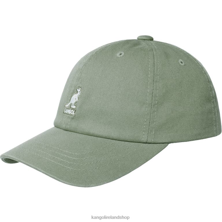 IE Kangol Washed Baseball Oil Green Unisex Accessories 6B26V345