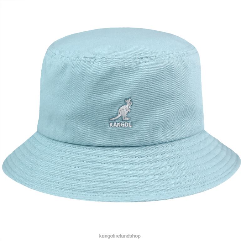 IE Kangol Washed Bucket Hat Blue Tint Unisex Accessories 6B26V584