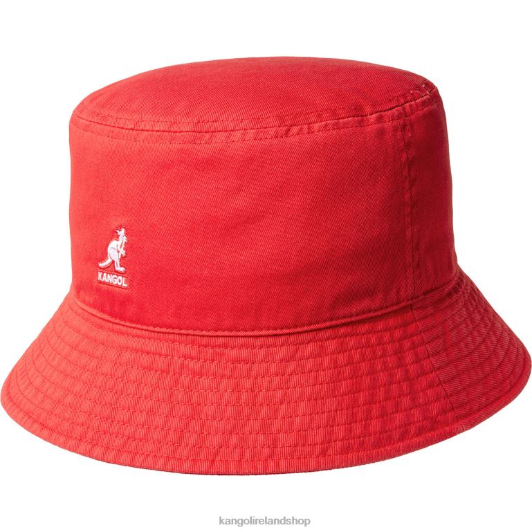 IE Kangol Washed Bucket Hat Cherry Glow Unisex Accessories 6B26V589