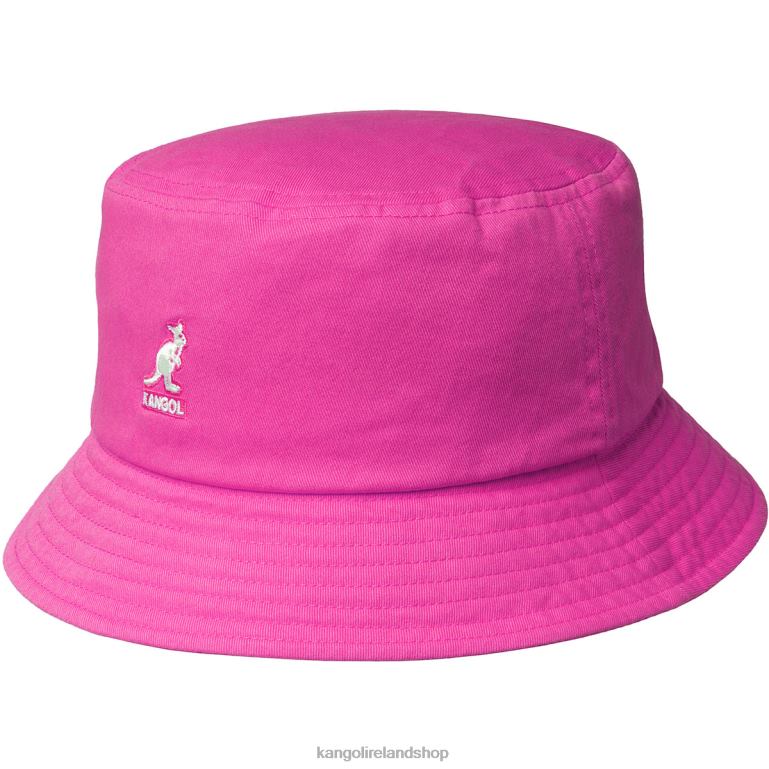 IE Kangol Washed Bucket Hat Electric Pink Unisex Accessories 6B26V587