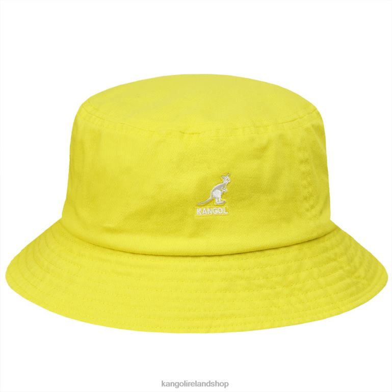 IE Kangol Washed Bucket Hat Lemon Sorbet Unisex Accessories 6B26V585