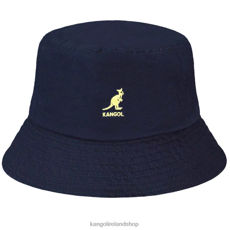 IE Kangol Washed Bucket Hat Navy Unisex Accessories 6B26V580