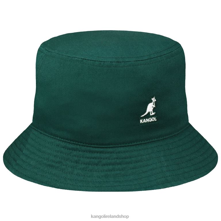 IE Kangol Washed Bucket Hat Pine Unisex Accessories 6B26V581