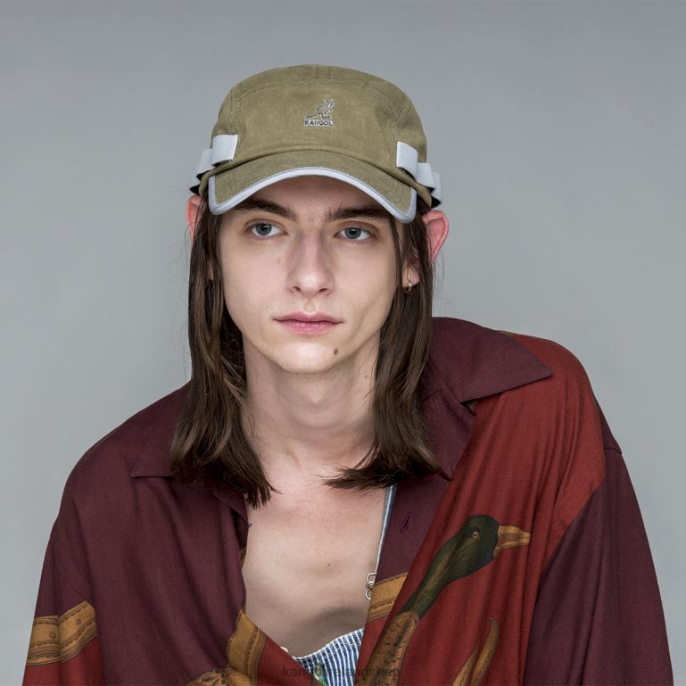 IE Kangol Waxed Utility 5 Panel Cap Black Unisex Accessories 6B26V361