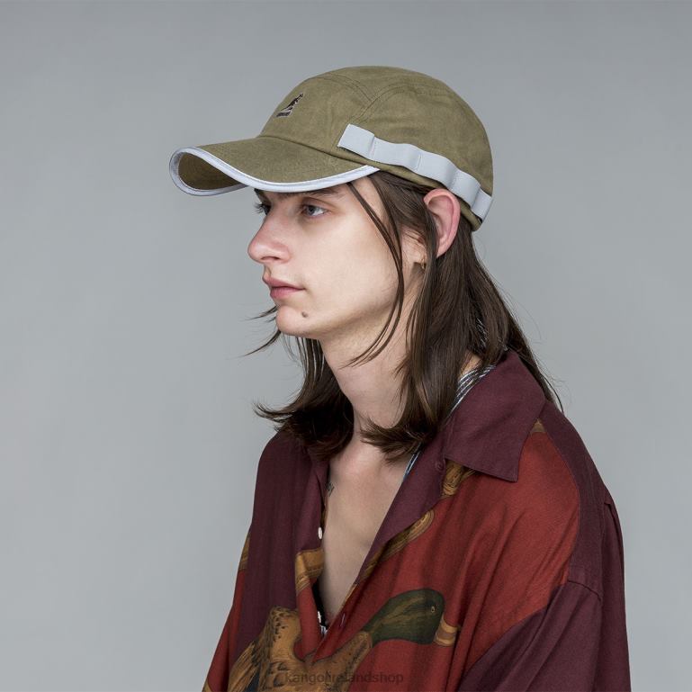 IE Kangol Waxed Utility 5 Panel Cap Black Unisex Accessories 6B26V361