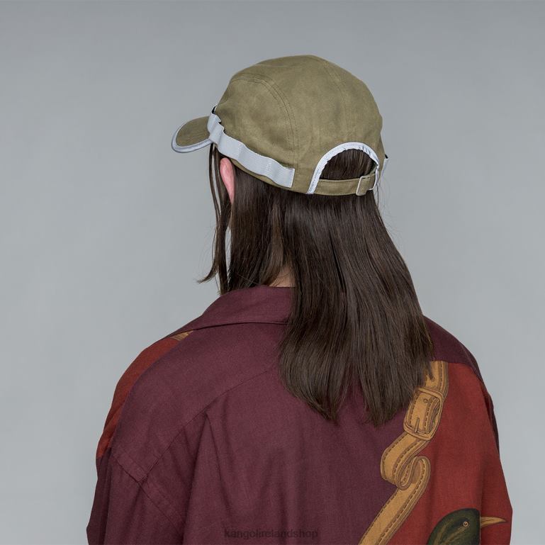 IE Kangol Waxed Utility 5 Panel Cap Black Unisex Accessories 6B26V361