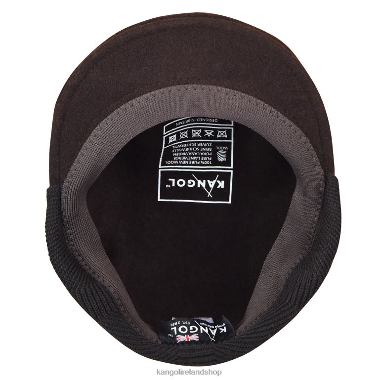 IE Kangol Wool 504 Earflap Espresso Unisex Accessories 6B26V150