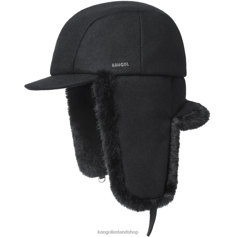 IE Kangol Wool Aviator Black Unisex Accessories 6B26V860