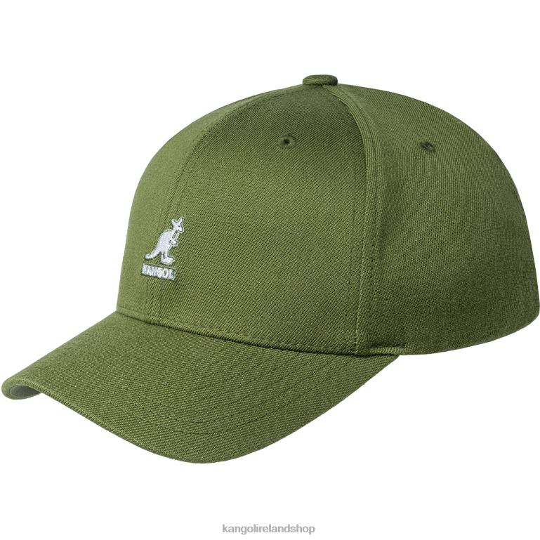 IE Kangol Wool Flexfit Baseball Olive Unisex Accessories 6B26V321