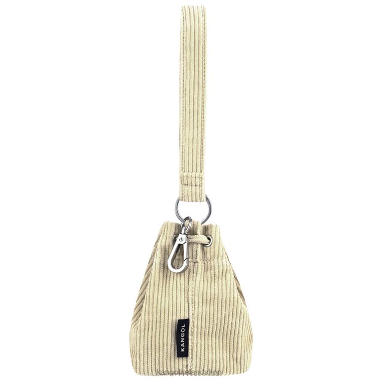 IE Kangol Corduroy Mini Bucket bag Keychain Beige Unisex Accessories 6B26V1245