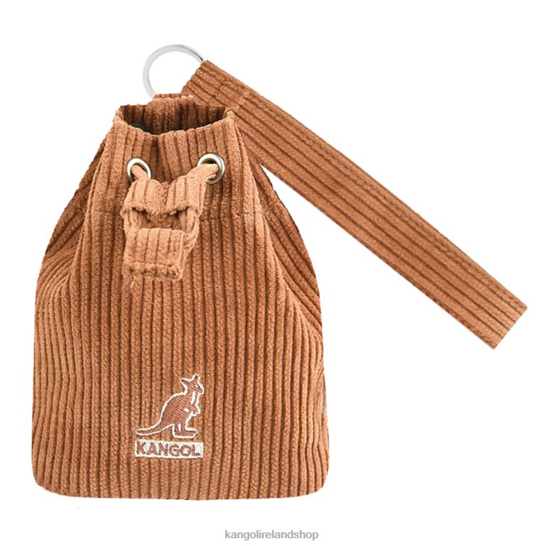 IE Kangol Corduroy Mini Bucket bag Keychain Brown Unisex Accessories 6B26V1246
