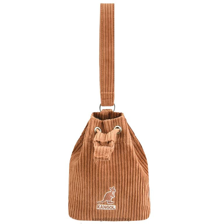 IE Kangol Corduroy Mini Bucket bag Keychain Brown Unisex Accessories 6B26V1246