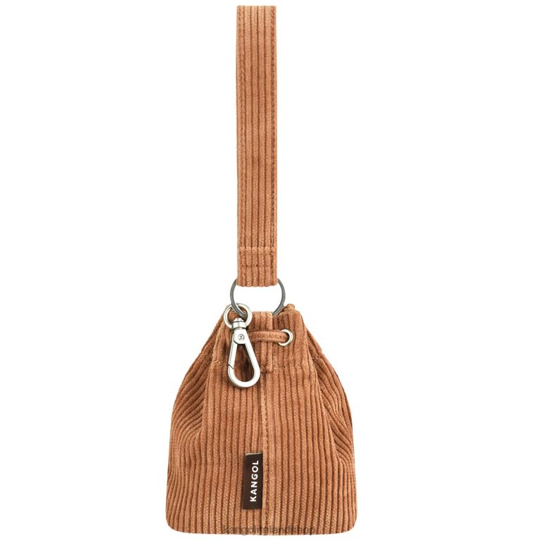 IE Kangol Corduroy Mini Bucket bag Keychain Brown Unisex Accessories 6B26V1246