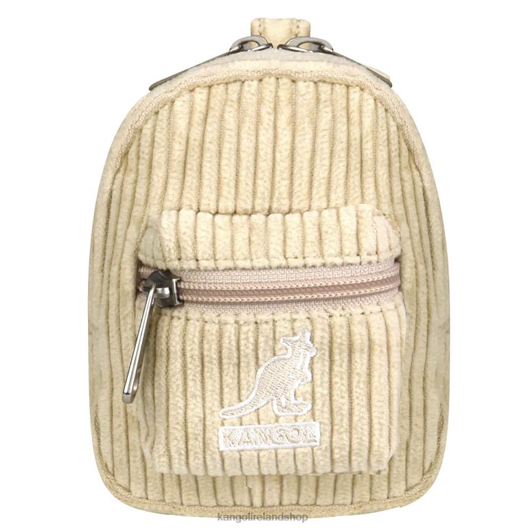IE Kangol Cord V Mini Pouch Charm Beige Unisex Accessories 6B26V1248