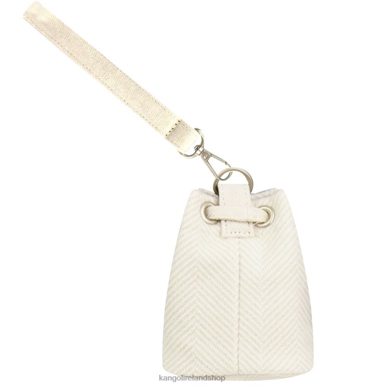 IE Kangol Herringbone Mini Pouch Charm Ivory Unisex Accessories 6B26V1257