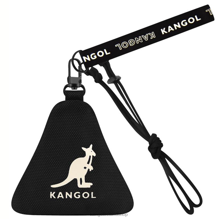 IE Kangol Gear I Triangle Pouch Charm Black Unisex Accessories 6B26V1265