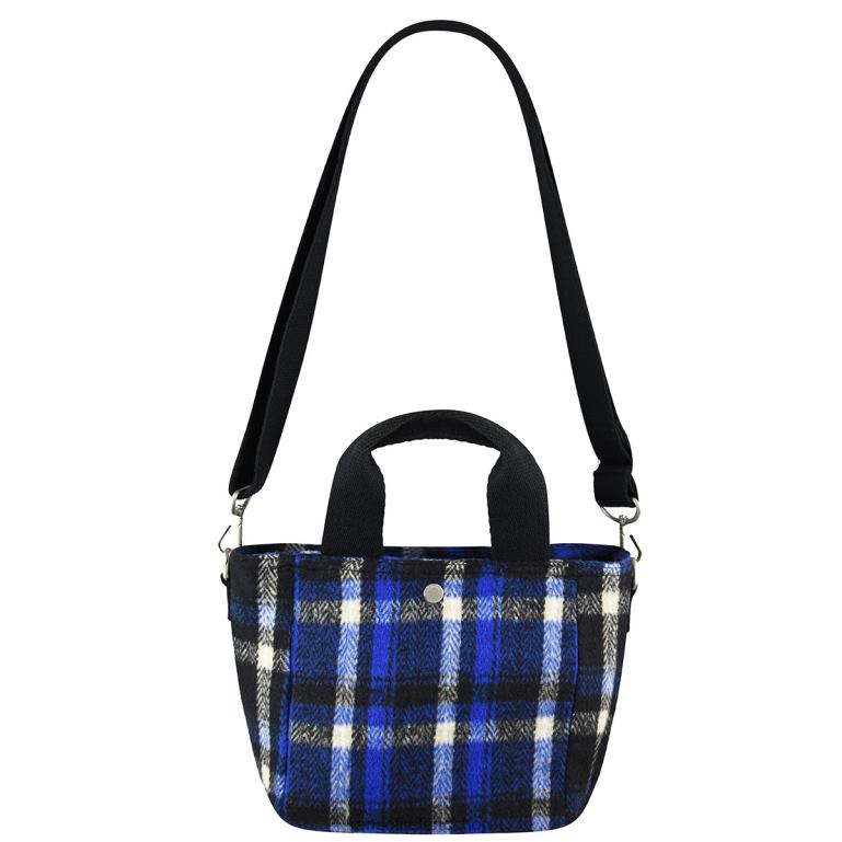 IE Kangol Checker II Tote Bag Navy Plaid Unisex Accessories 6B26V973