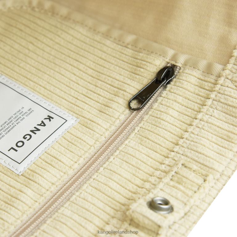 IE Kangol Cord V Shoulder Tote Beige Unisex Accessories 6B26V974