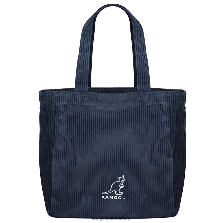 IE Kangol Cord V Shoulder Tote Navy Unisex Accessories 6B26V976