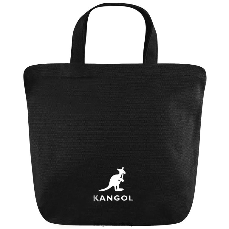 IE Kangol Eco Friendly Zippi Medium Tote Bag Black Unisex Accessories 6B26V935