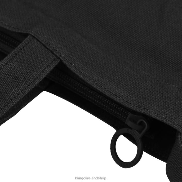 IE Kangol Eco Friendly Zippi Medium Tote Bag Black Unisex Accessories 6B26V935