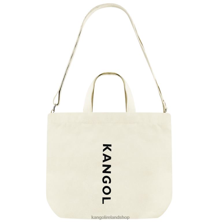 IE Kangol Eco Friendly Zippi Medium Tote Bag Cream Unisex Accessories 6B26V936