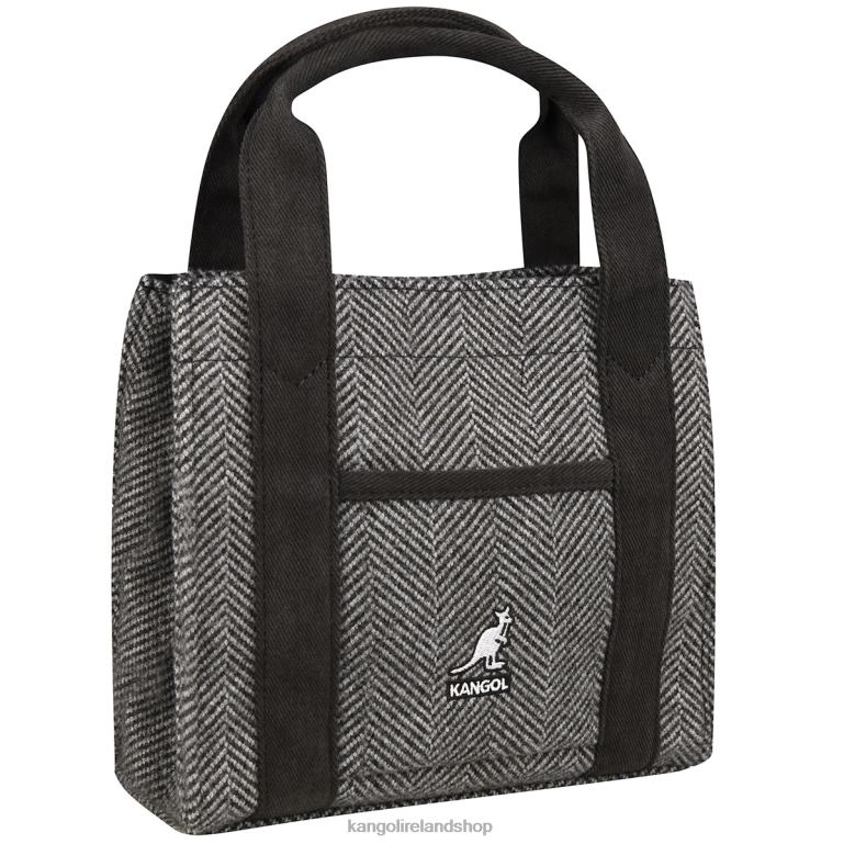 IE Kangol Herringbone Tote Bag Grey Unisex Accessories 6B26V982