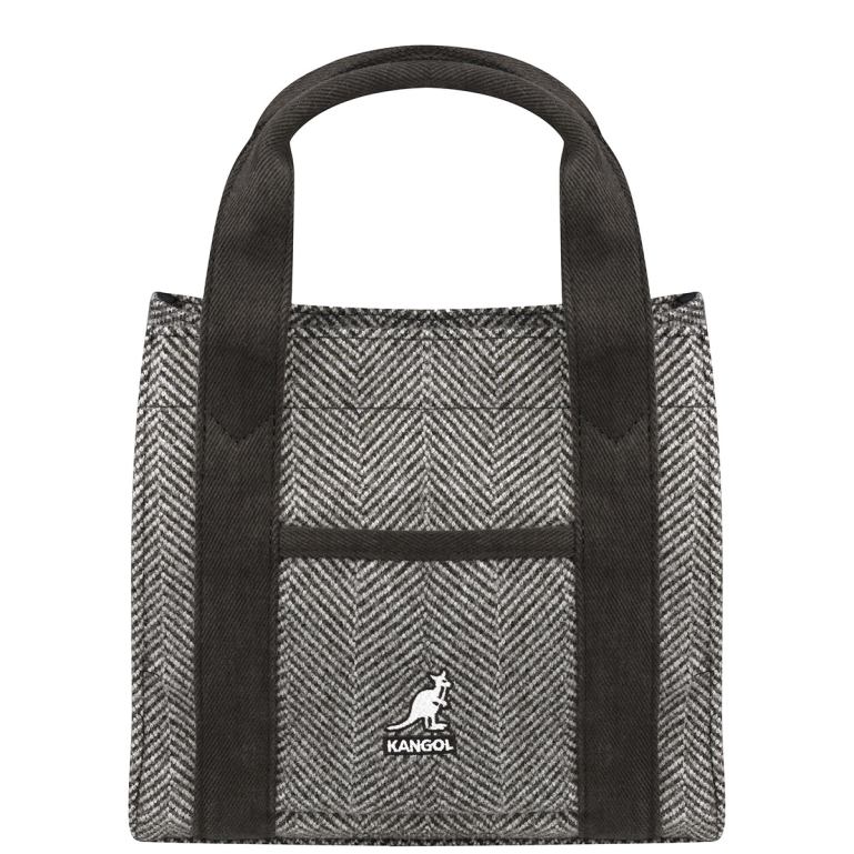 IE Kangol Herringbone Tote Bag Grey Unisex Accessories 6B26V982