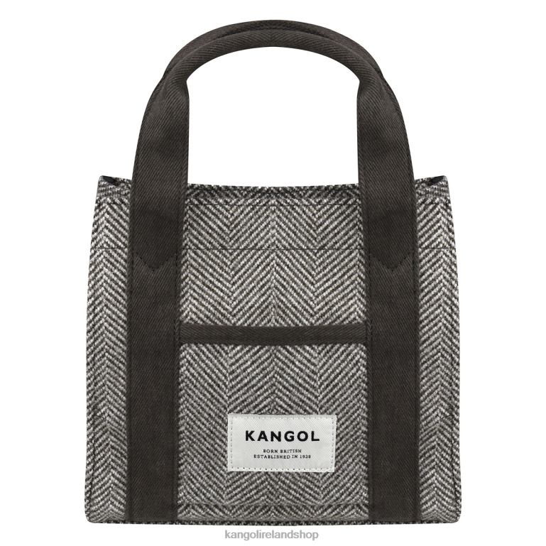 IE Kangol Herringbone Tote Bag Grey Unisex Accessories 6B26V982