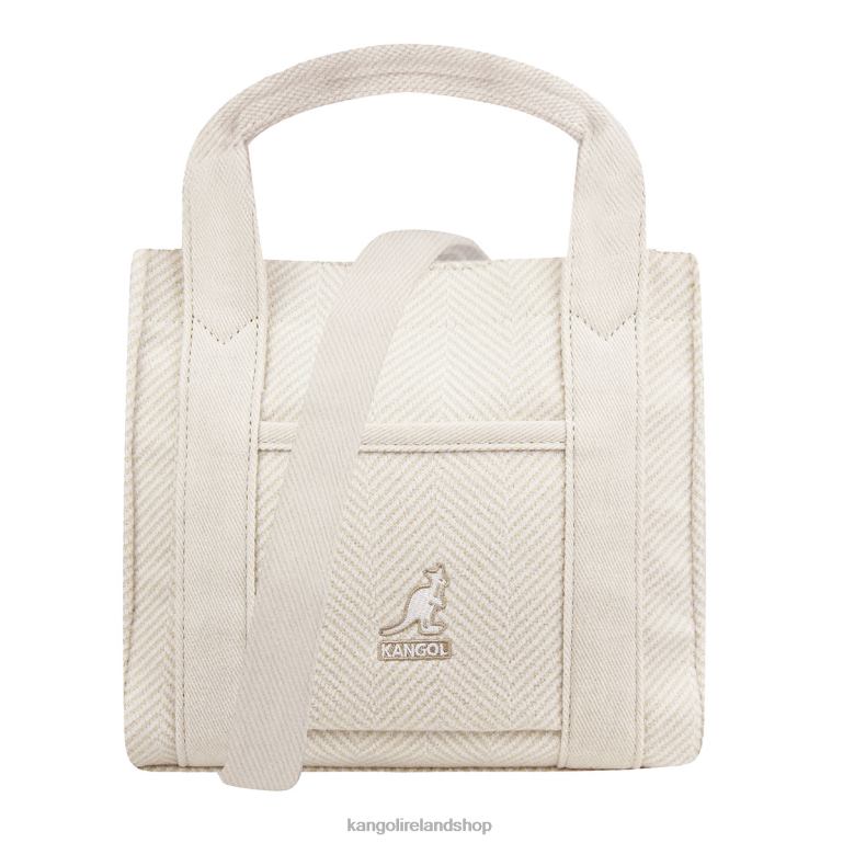 IE Kangol Herringbone Tote Bag Ivory Unisex Accessories 6B26V983