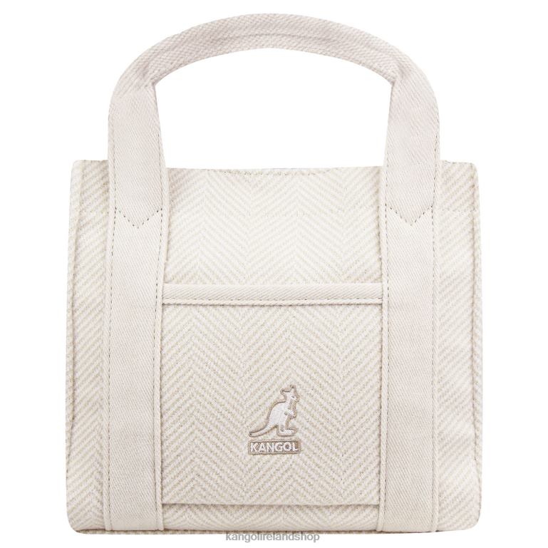 IE Kangol Herringbone Tote Bag Ivory Unisex Accessories 6B26V983