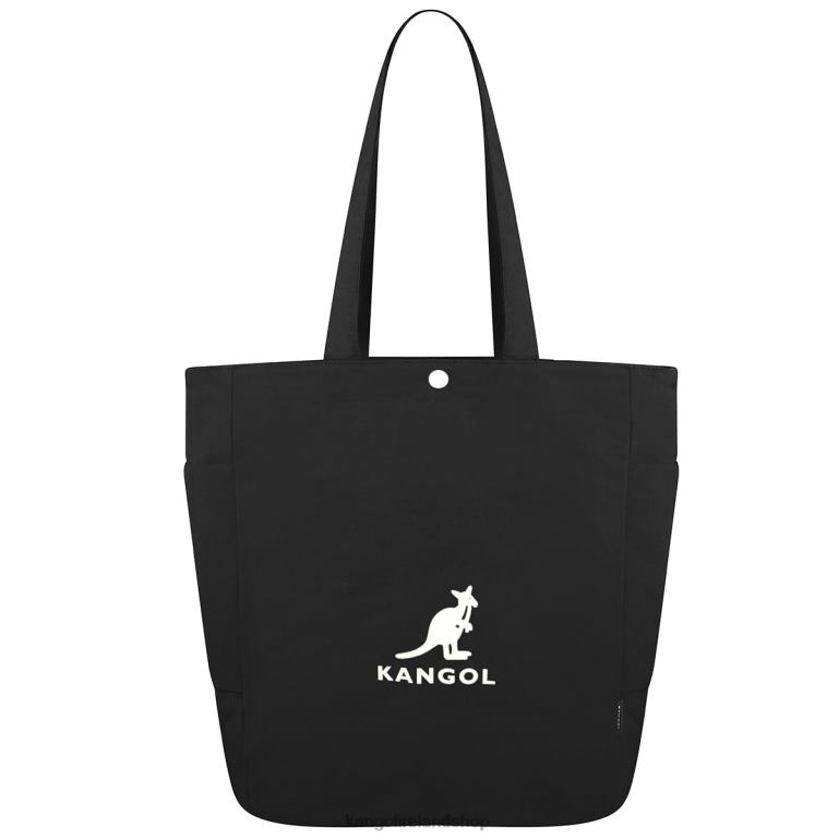 IE Kangol Jerry Shopper Tote Black/Off White Unisex Accessories 6B26V969
