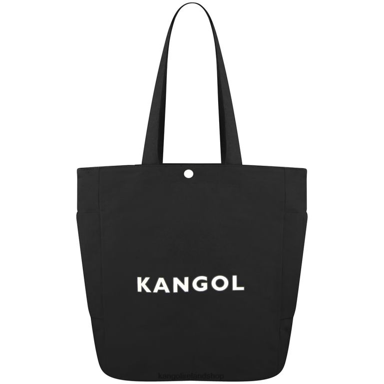 IE Kangol Jerry Shopper Tote Black/Off White Unisex Accessories 6B26V969