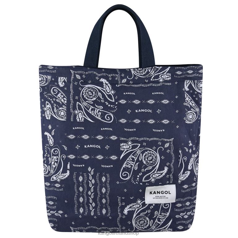 IE Kangol Reversible Paisley Tote Bag Navy Unisex Accessories 6B26V965