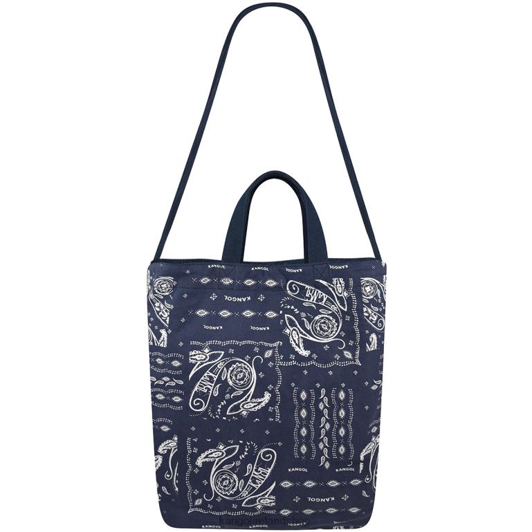 IE Kangol Reversible Paisley Tote Bag Navy Unisex Accessories 6B26V965