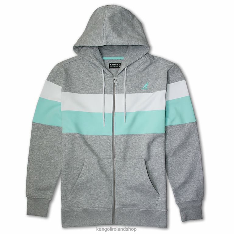 IE Kangol Color Stripe Zip Hoodie Ash Mix Combo Unisex Clothing 6B26V1119