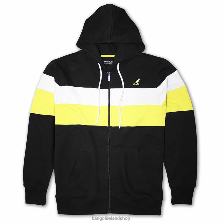IE Kangol Color Stripe Zip Hoodie Black Combo Unisex Clothing 6B26V1122