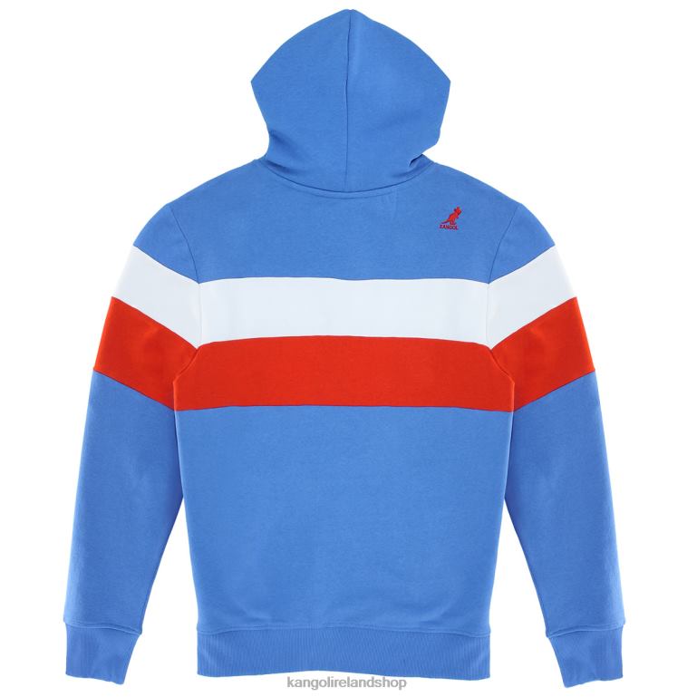 IE Kangol Color Stripe Zip Hoodie Palace Blue Combo Unisex Clothing 6B26V1121