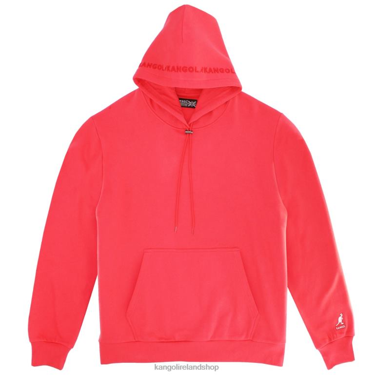 IE Kangol Embroidered Hoodie Coral Men Clothing 6B26V1146