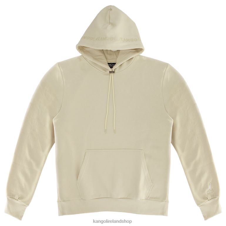 IE Kangol Embroidered Hoodie Cream Men Clothing 6B26V1147